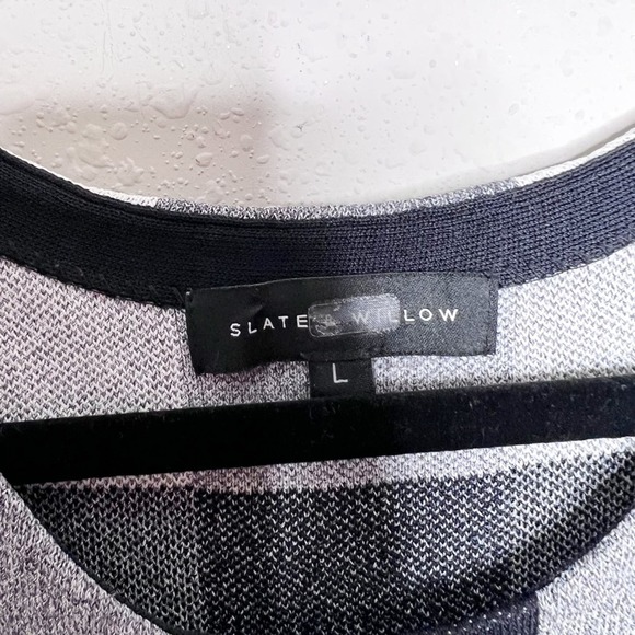 Slate & Willow Gingham Knit Dress Black And White Size L - Picture 3 of 5